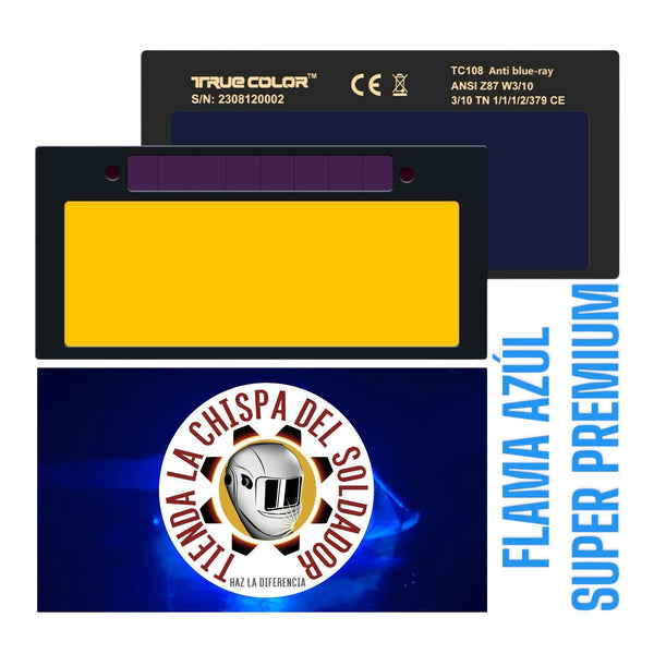 Vidrio inteligente TRUE COLOR ANSI Z87.1 FLAMA AZUL